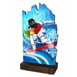 Dřevěná plaketa WPLAW02M01 | Snowboard